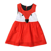 Fashion Children Summer Cotton Dresses Kid Clothing Fox Design-TB00880-Veeddydropshipping